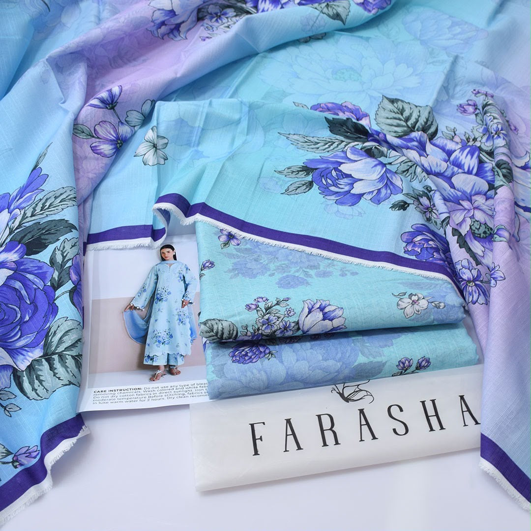 Farasha 3-piece khaddar Digital Printed unstitched