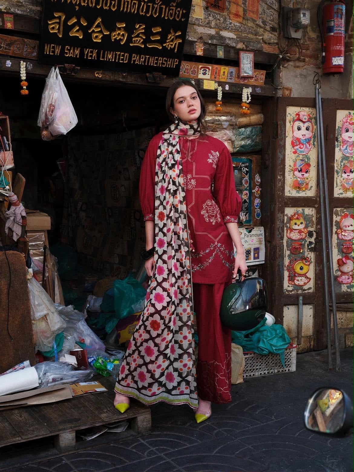 COCO BY ZARA SHAHJAHAN 3-Piece Embroidered Dhanak Suit Unstitched