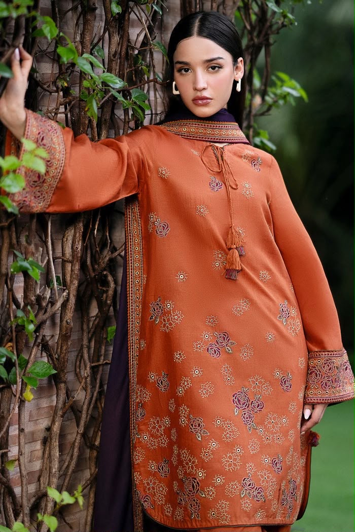 JAZMIN BRAND DHANAK EMBROIDERED SUIT 3-PIECE UNSTITCHED