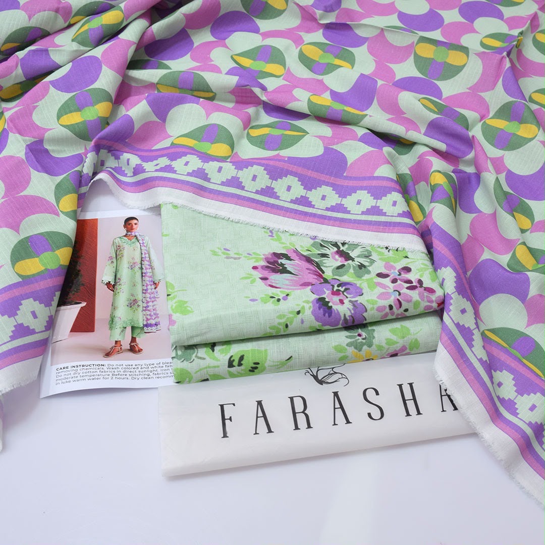 Farasha 3-piece khaddar Digital Printed unstitched
