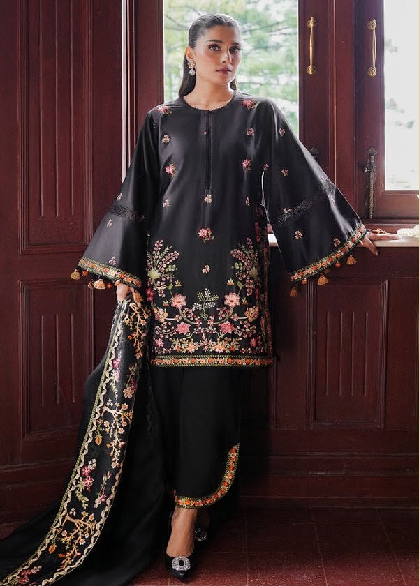 COCO BY ZARA SHAHJAHAN 3-Piece Dhanak Embroidered Suit Unstitched