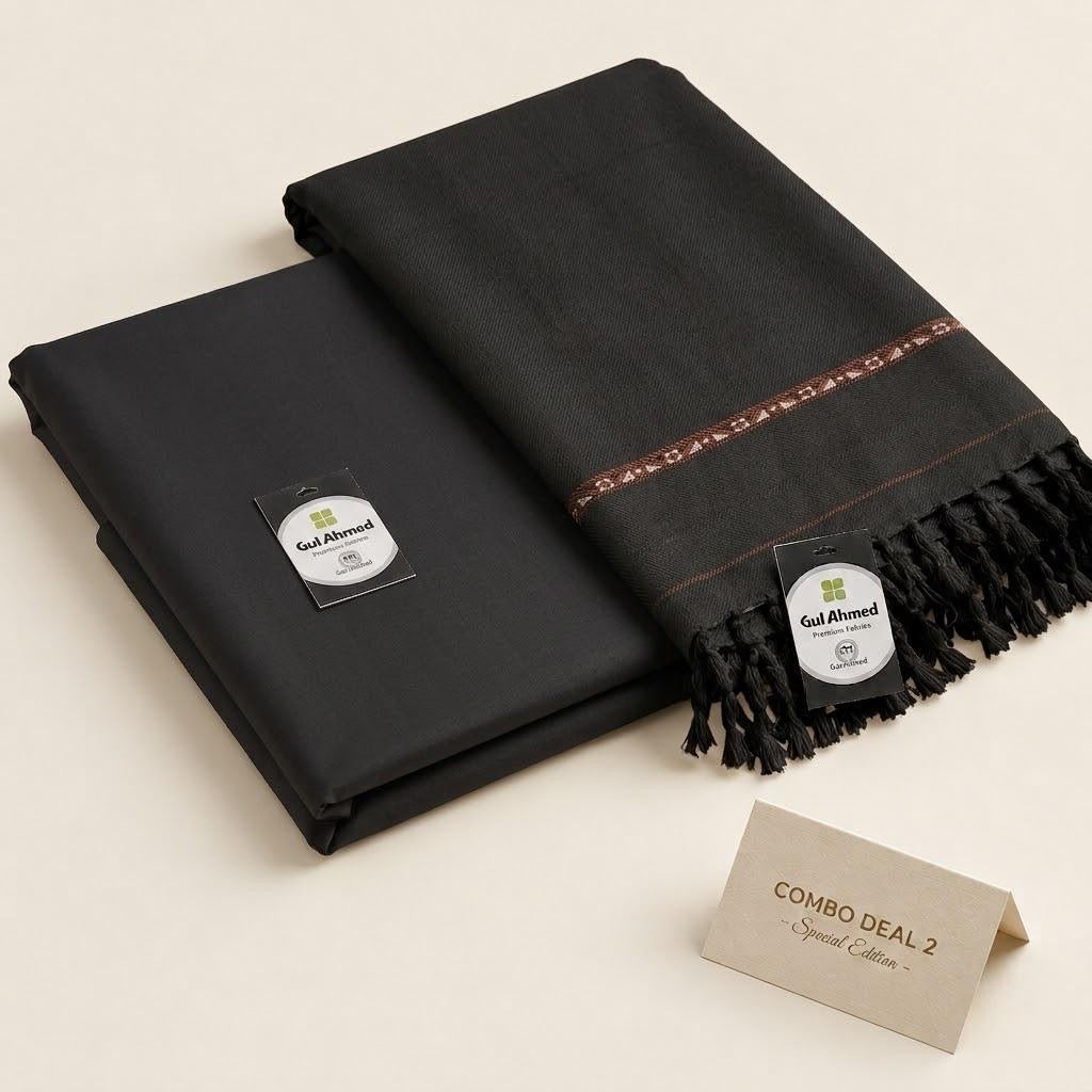 Shwal+ Suit Gul Ahmad (black)