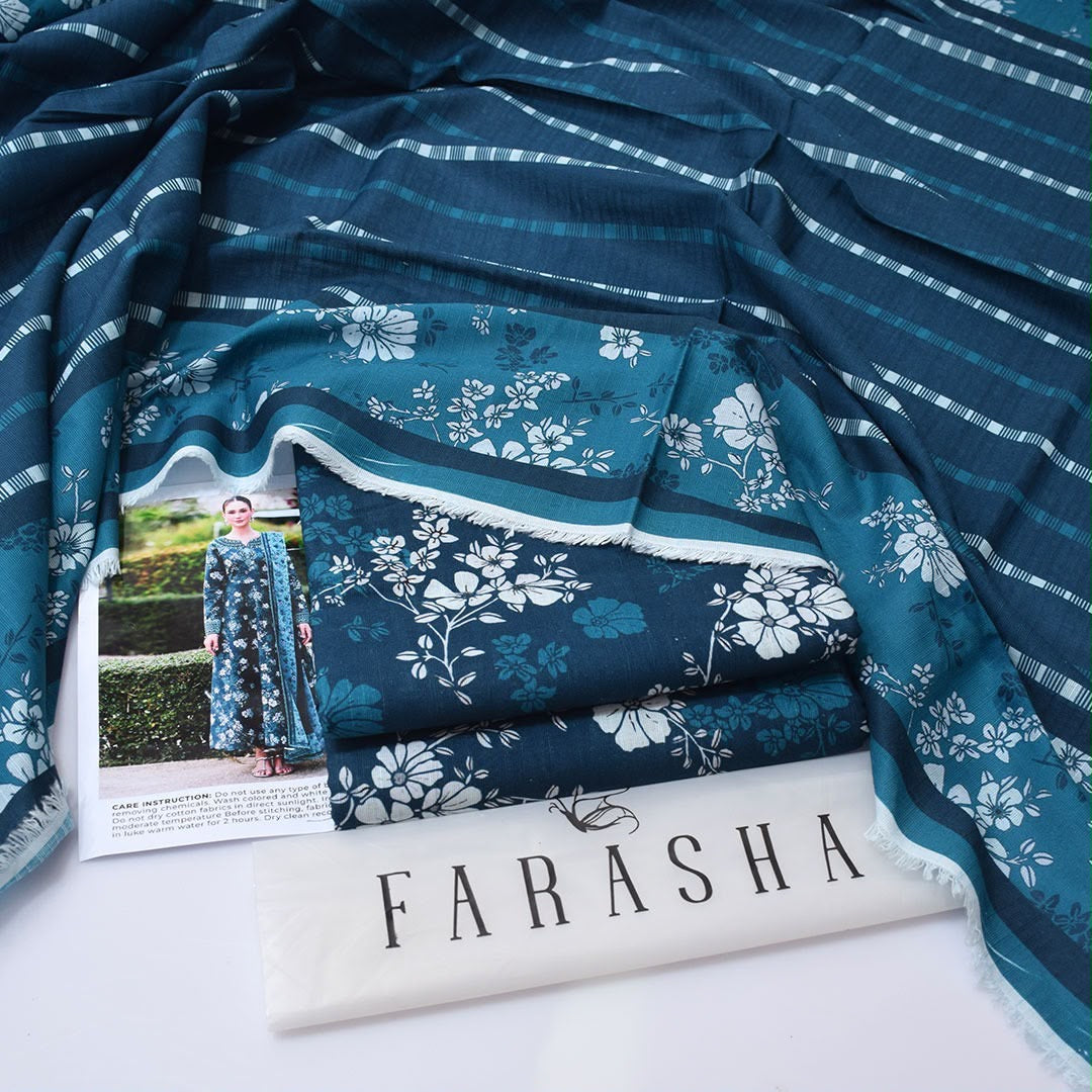 Farasha 3-piece khaddar Digital Printed unstitched
