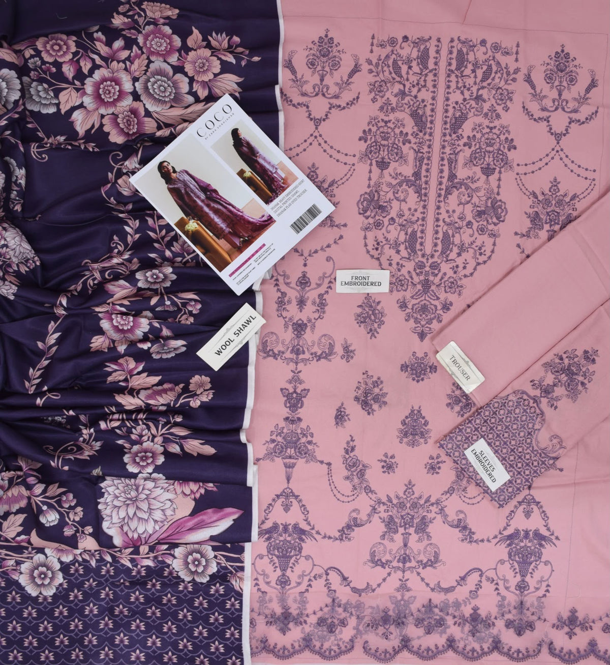 COCO BY ZARA SHAHJAHAN 3-Piece embroidered Suit Unstitched