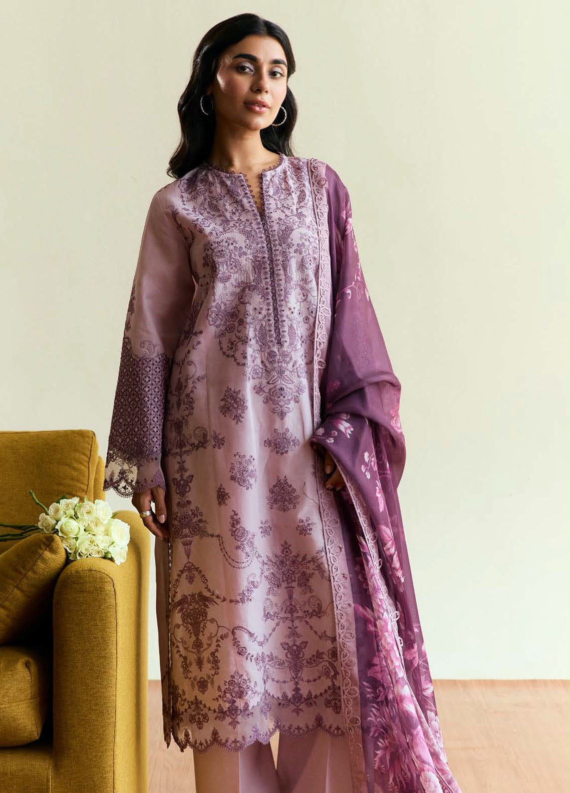 COCO BY ZARA SHAHJAHAN 3-Piece embroidered Suit Unstitched
