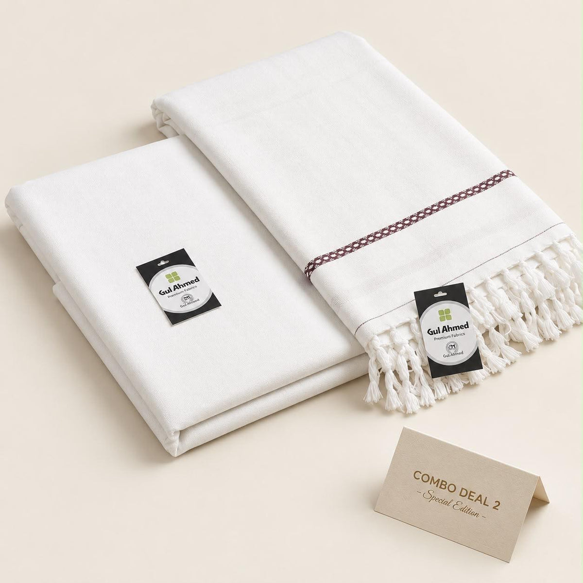 Shwal+ Suit Gul Ahmad (White)